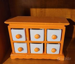 Porta oggetti/cassettiera in legno