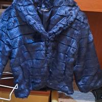 pellicciotto donna blu