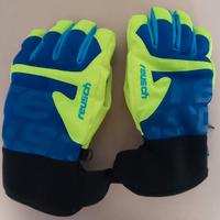 Guanti sci Reusch blu/giallo fluo bambino/bambina