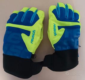 Guanti sci Reusch blu/giallo fluo bambino/bambina