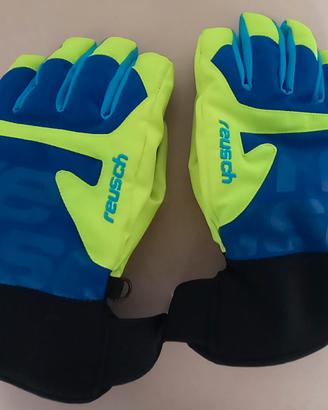 Guanti sci Reusch blu/giallo fluo bambino/bambina