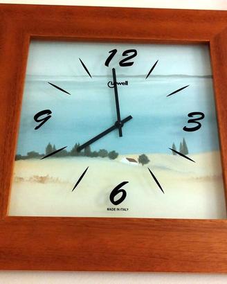 OROLOGIO PARETE LOWELL - CORNICE IN  LEGNO