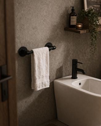 Porta salviette  bidet industrial nero, stile loft
