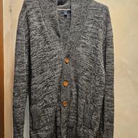 cardigan grigio scuro melange con bottoni 