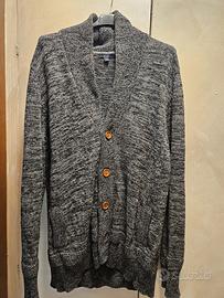 cardigan grigio scuro melange con bottoni 