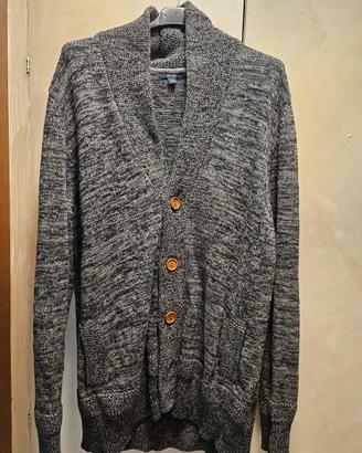 cardigan grigio scuro melange con bottoni 