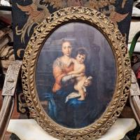 Capoletto Stampa Madonna col Bambin Gesù entro cor