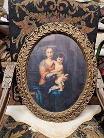 Capoletto Stampa Madonna col Bambin Gesù entro cor