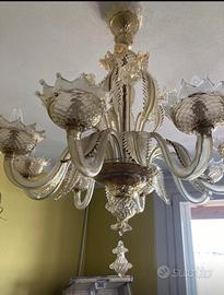 Lampadario vetro murano anni 70