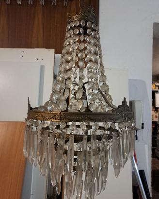 Lampadario a mongolfiera stile impero bronzo