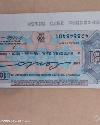 miniassegni del 1977 da 100 lire