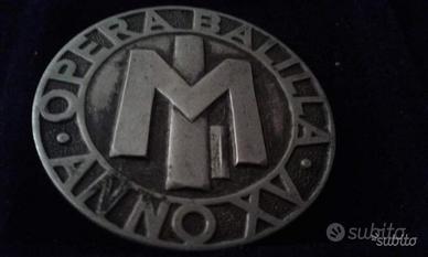 Medaglione Fascista Opera Balilla Campo Dvx An. 15