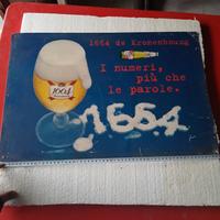 INSEGNA METALLO VINTAGE BIRRA KRONENBOURG 1664