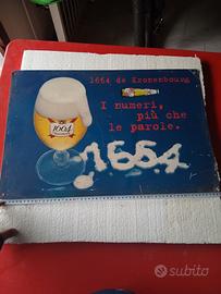 INSEGNA METALLO VINTAGE BIRRA KRONENBOURG 1664