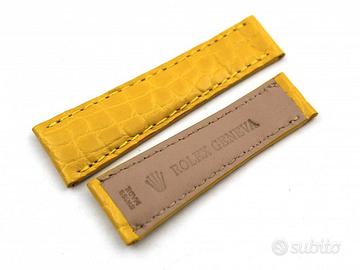 Rolex Cinturino Vera Pelle Coccodrillo Giallo 20mm