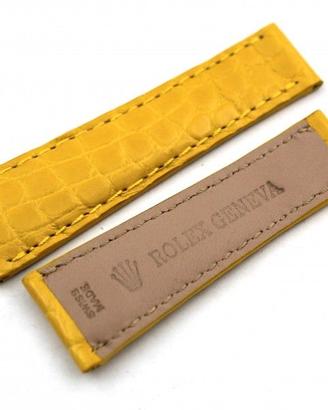 Rolex Cinturino Vera Pelle Coccodrillo Giallo 20mm