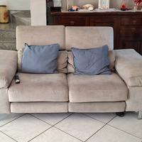 Divano alcantara con 2 poltrone reclinabili