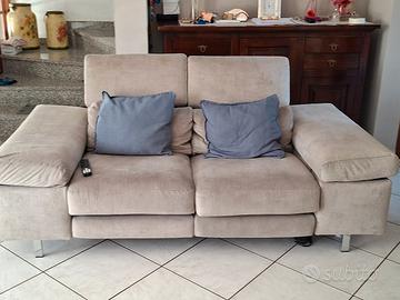 Divano alcantara con 2 poltrone reclinabili