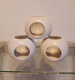 Set 3 Portacandele Bruciatori  Essenze in Ceramica