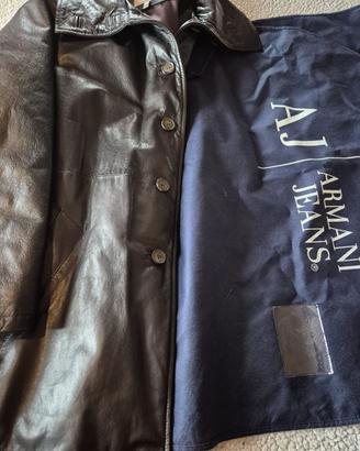 Armani Jeans Giaccone in pelle tg 42