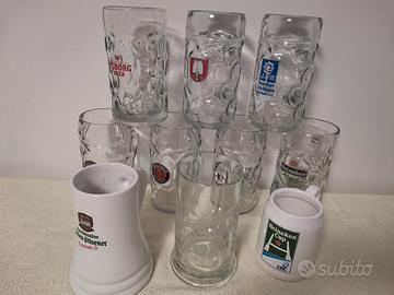 6 BOCCALI BIRRA VETRO PORCELLANA 