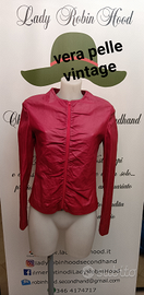 GIACCA GIUBBINO VERA PELLE rosso VINTAGE