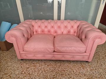 Divano 2 posti Poltrona Frau "Chester" pelle rosa