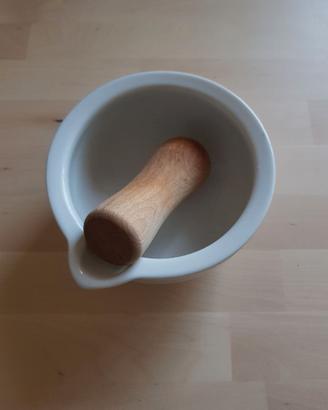 Mortaio ceramica con pestello legno, 12x7cm, Tiger
