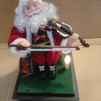 pupazzo babbo natale con violino e carillon 
