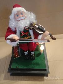 pupazzo babbo natale con violino e carillon 