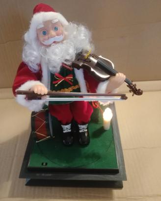 pupazzo babbo natale con violino e carillon 
