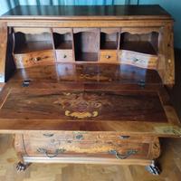 Antico scrittoio '800 con ribaltina e cassettoni