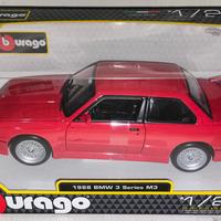 1988 bmw 3 serie  m3 in scala 1.24 bburago 