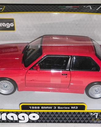 1988 bmw 3 serie  m3 in scala 1.24 bburago 
