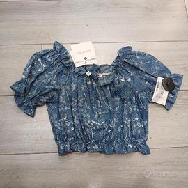 BLUSA D ELMAS PHIL BLU FIORI BIANCO