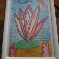 Fiore di loto e ninfea sul fondale