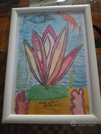 Fiore di loto e ninfea sul fondale