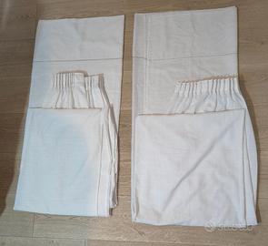 Coppia Tende Bianche Lunghe 280x200 - Effetto Lino