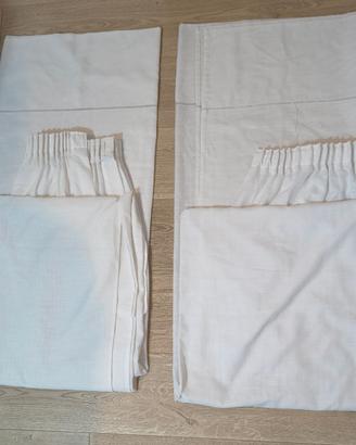 Coppia Tende Bianche Lunghe 280x200 - Effetto Lino