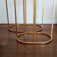 tavolini da salotto in vetro e metallo dorato