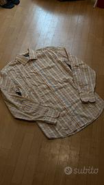 Camicia Quadrata Gialla Blu Vintage