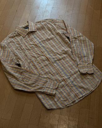 Camicia Quadrata Gialla Blu Vintage