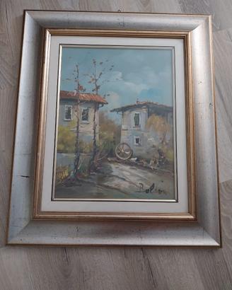 🎨 Quadro a Olio "Boldrini" - Paesaggio Rurale 🎨