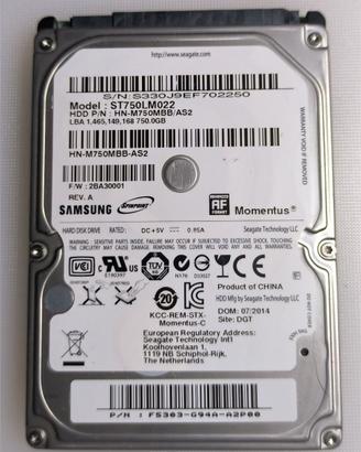 Hard disk Samsung 2.5" SATA 750Gbyte ST750LM022