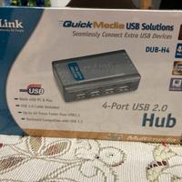 Hub USB 2.0 D-Link 4 porte nuovo