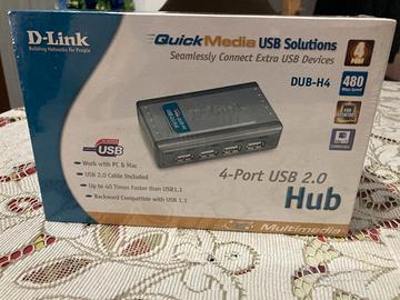 Hub USB 2.0 D-Link 4 porte nuovo