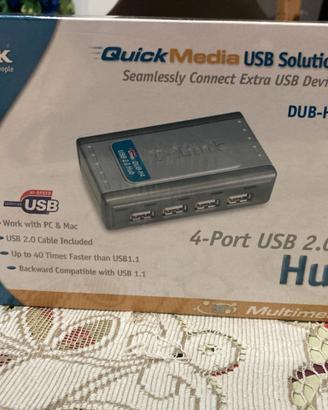 Hub USB 2.0 D-Link 4 porte nuovo
