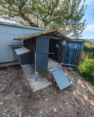 Casetta per galline rialzata
