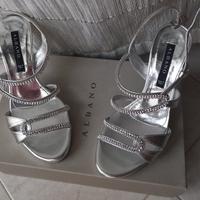 Sandali argento con strass, ALBANO, numero 36