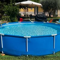 PISCINA CON FILTRO A SABBIA E TELO ERBA SINTETICA